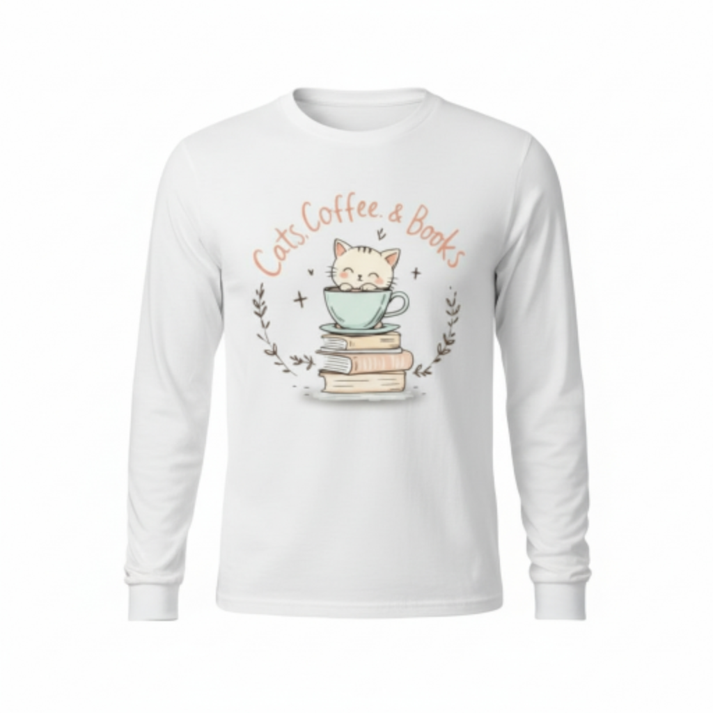 Cats, Coffee & Books T-Shirt