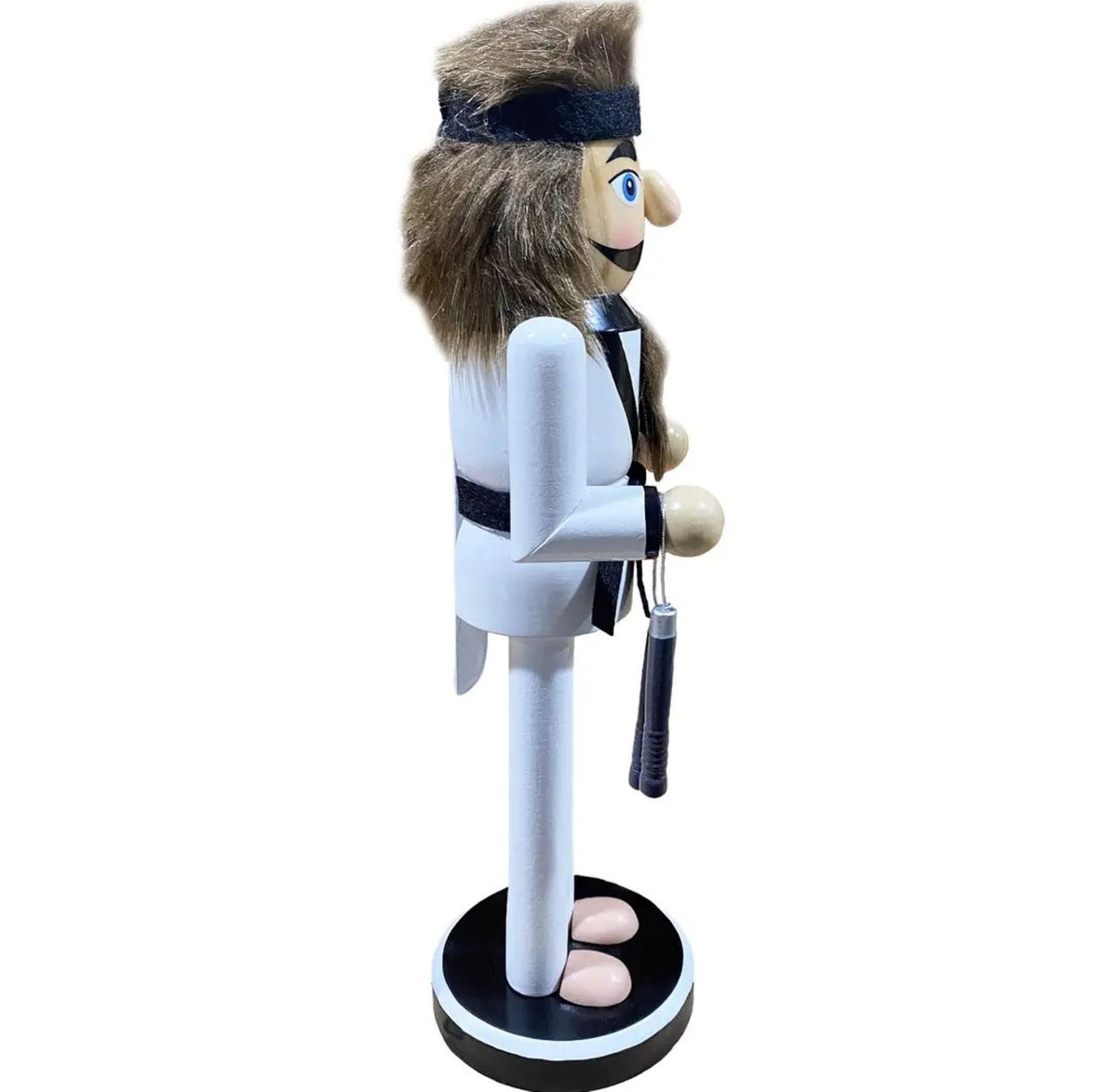 14 Inch Kung Fu Fighter Nutcracker Display, Wooden Christmas Decor, Karate Instructor Gift