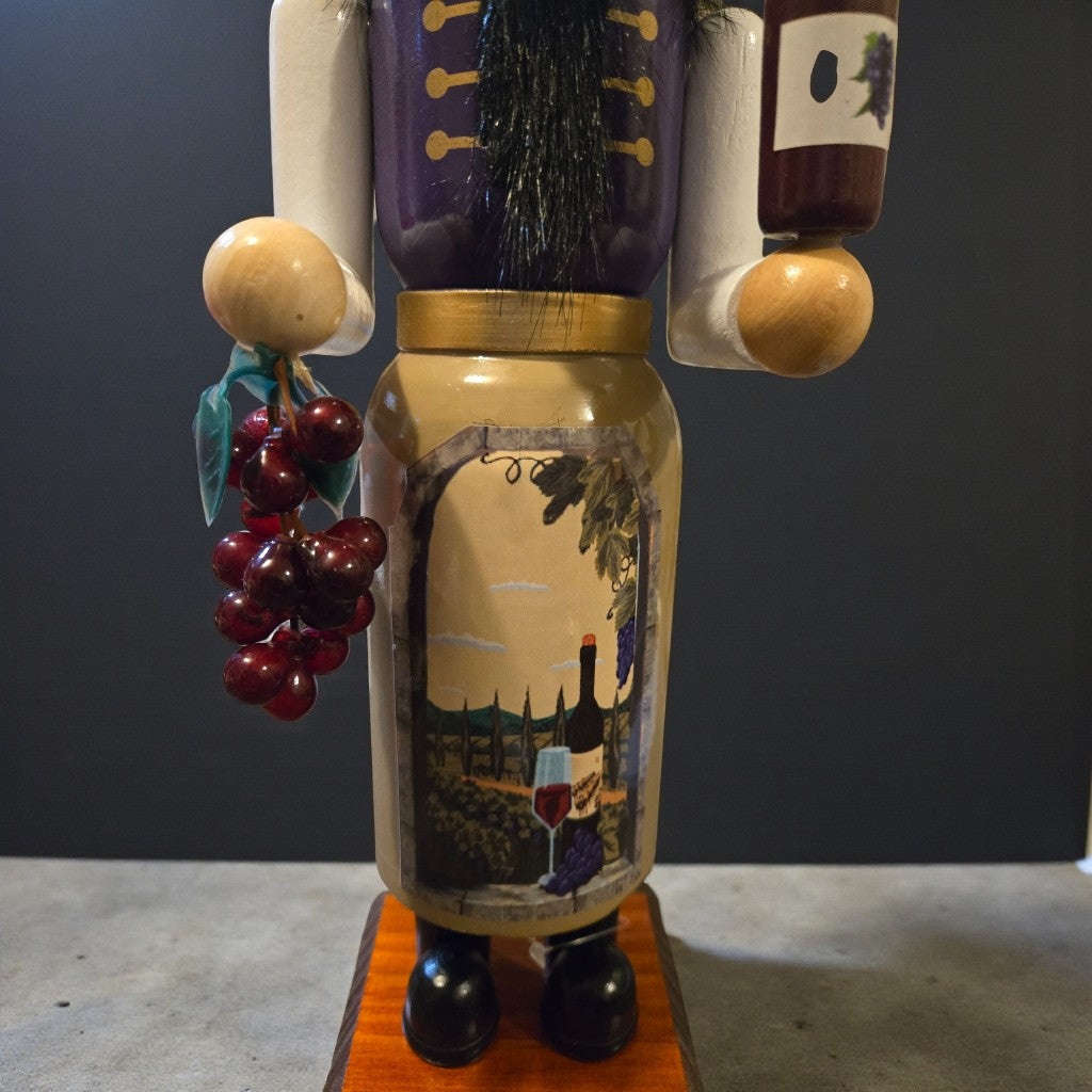 Tuscan Wine Steward 14" Nutcracker, Handcrafted Italian Decor, Wine Lover Gift, Kitchen Decoration