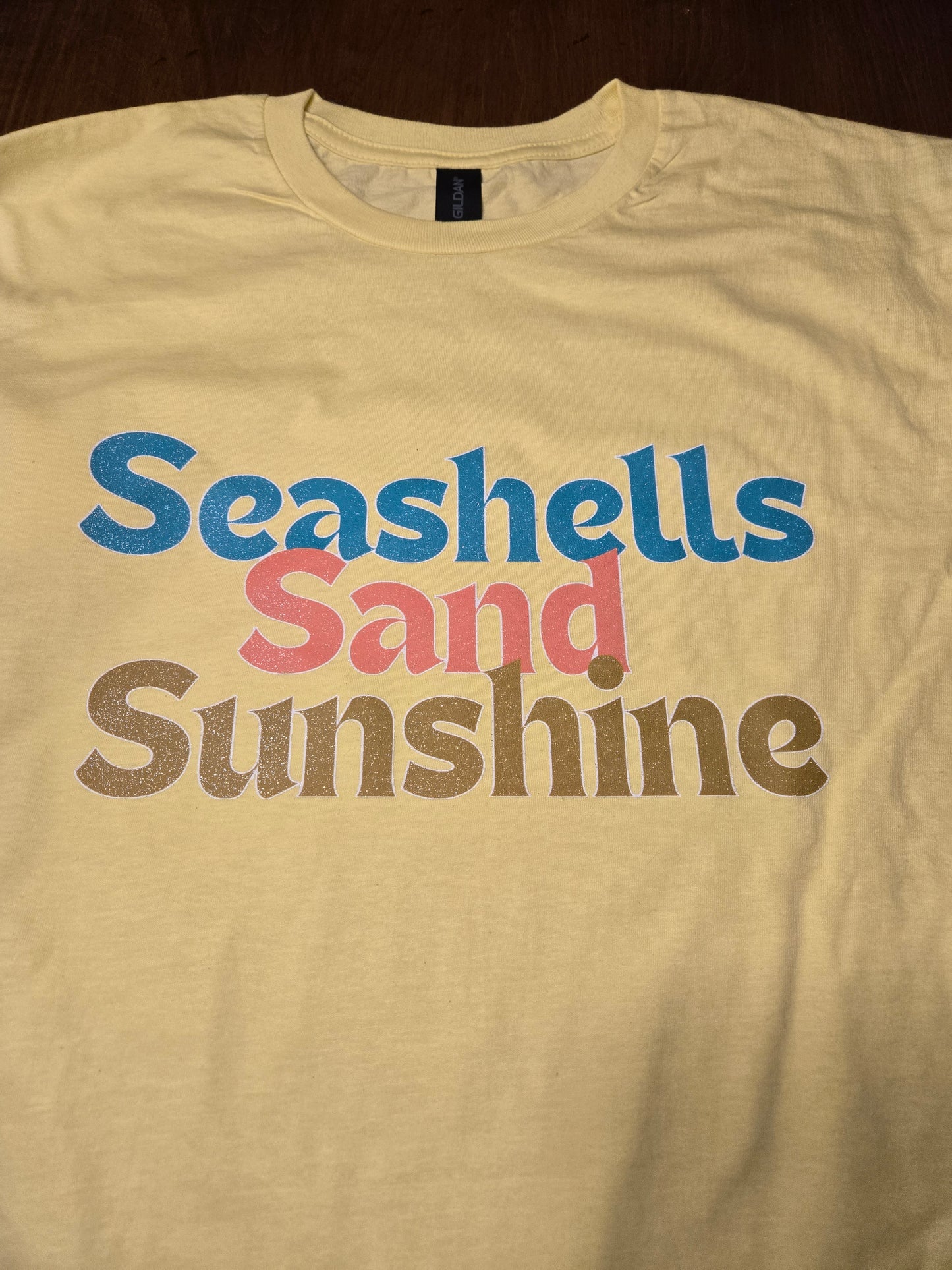 Seashells Sand Sunshine Graphic Tee, Retro Summer Beach Vacation Shirt
