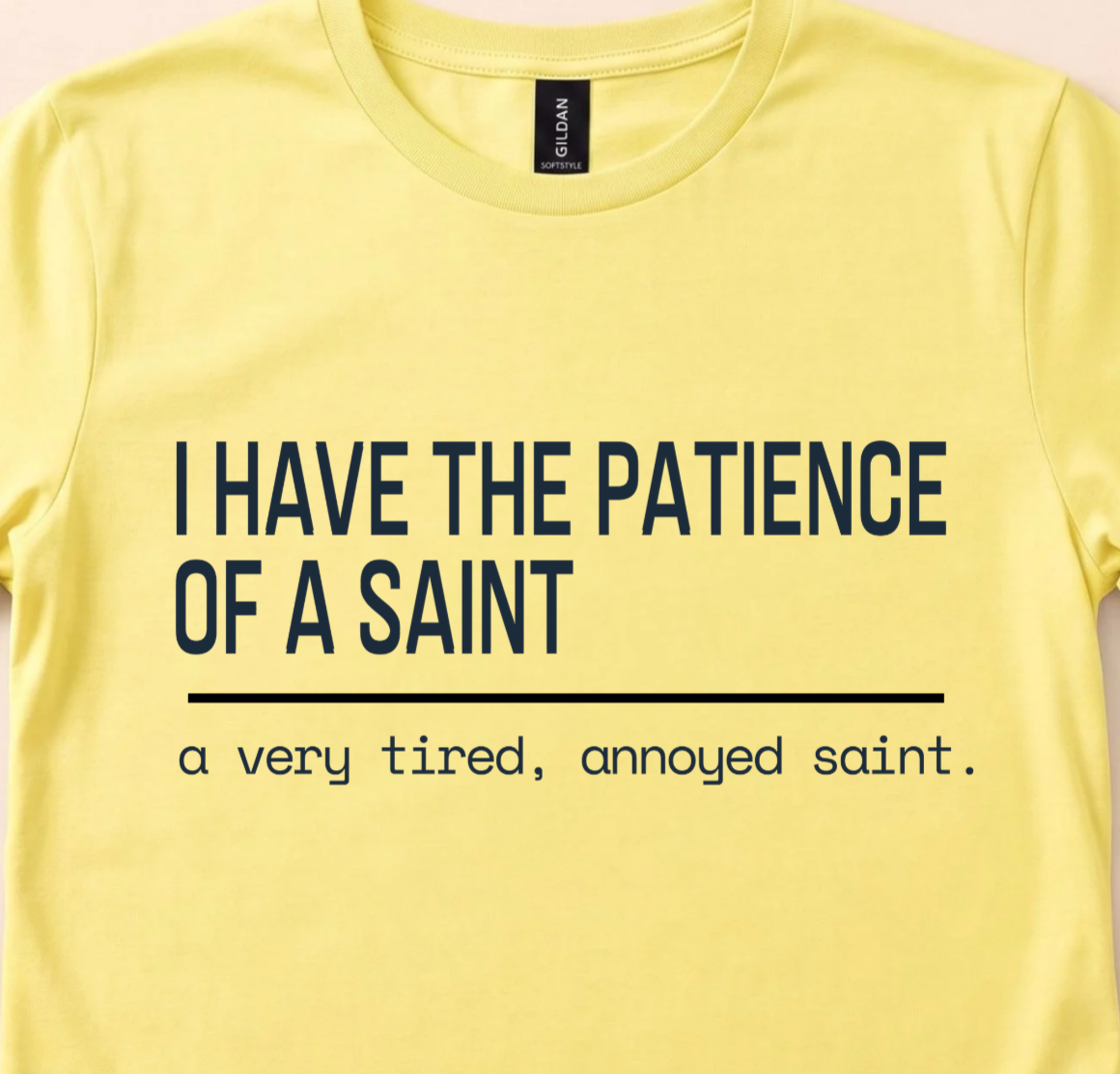 Tired Annoyed Saint Shirt, Witty Catholic Humor Tee, Sarcasm Gift