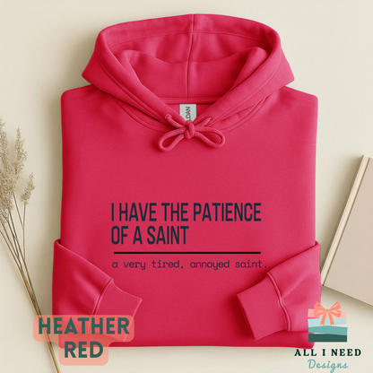 Tired Annoyed Saint Shirt, Witty Catholic Humor Tee, Sarcasm Gift