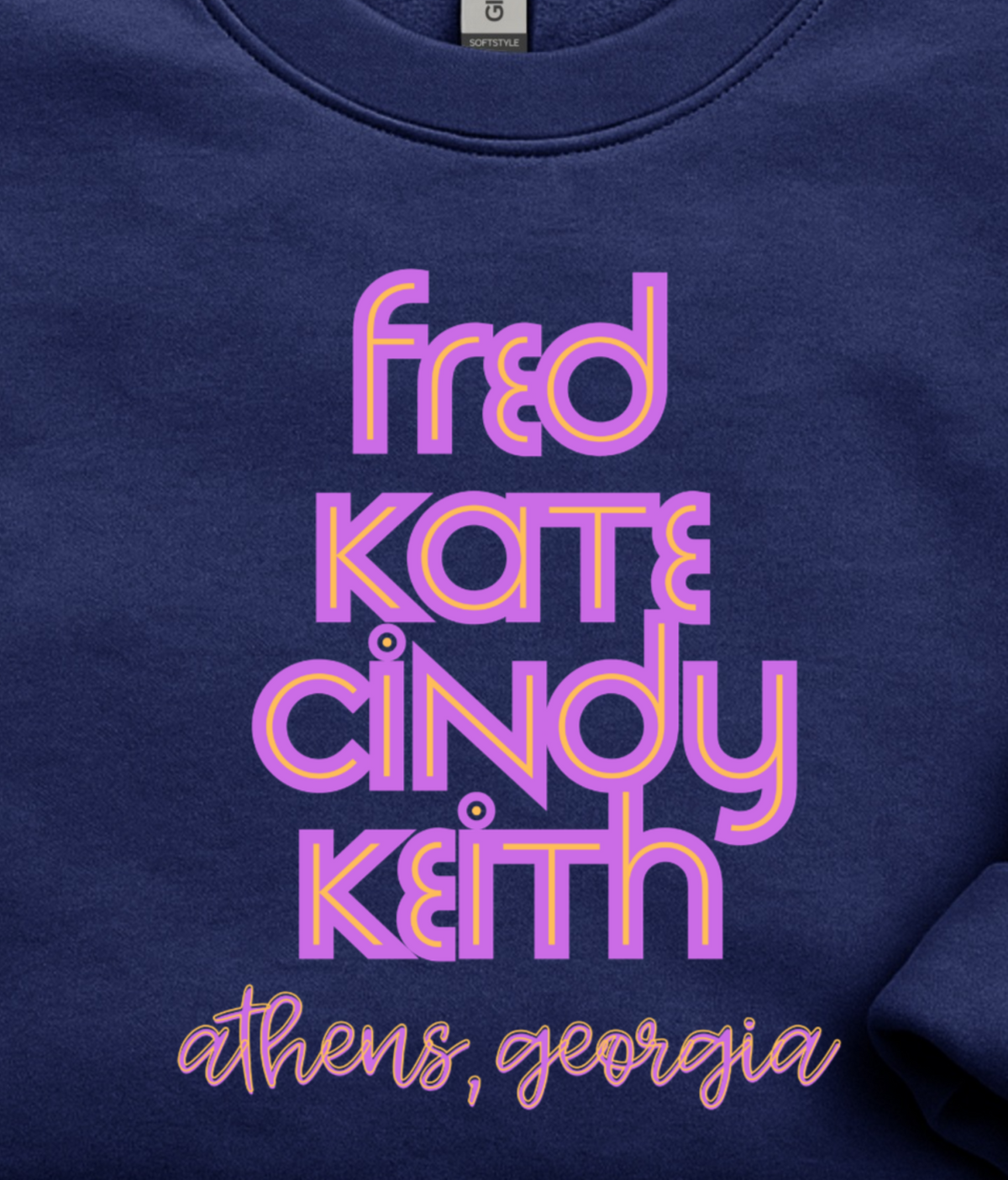 Retro New Wave B52s Fan Shirt Athens Roots, bold names design, unisex tee, XS–3XL, concert and festival top