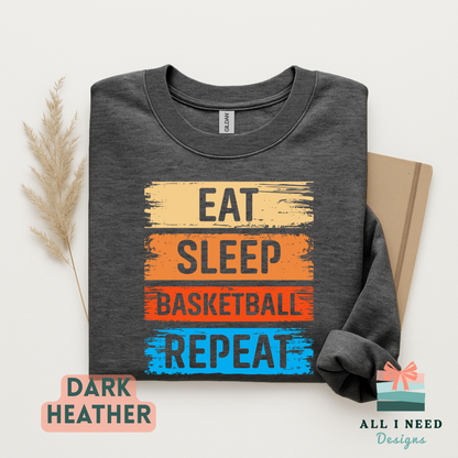 Basketball Player Graphic Sweatshirt, Long Sleeves, Team Sports Clothing, Bold Vintage Design