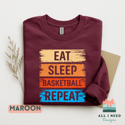 Basketball Player Graphic Sweatshirt, Long Sleeves, Team Sports Clothing, Bold Vintage Design