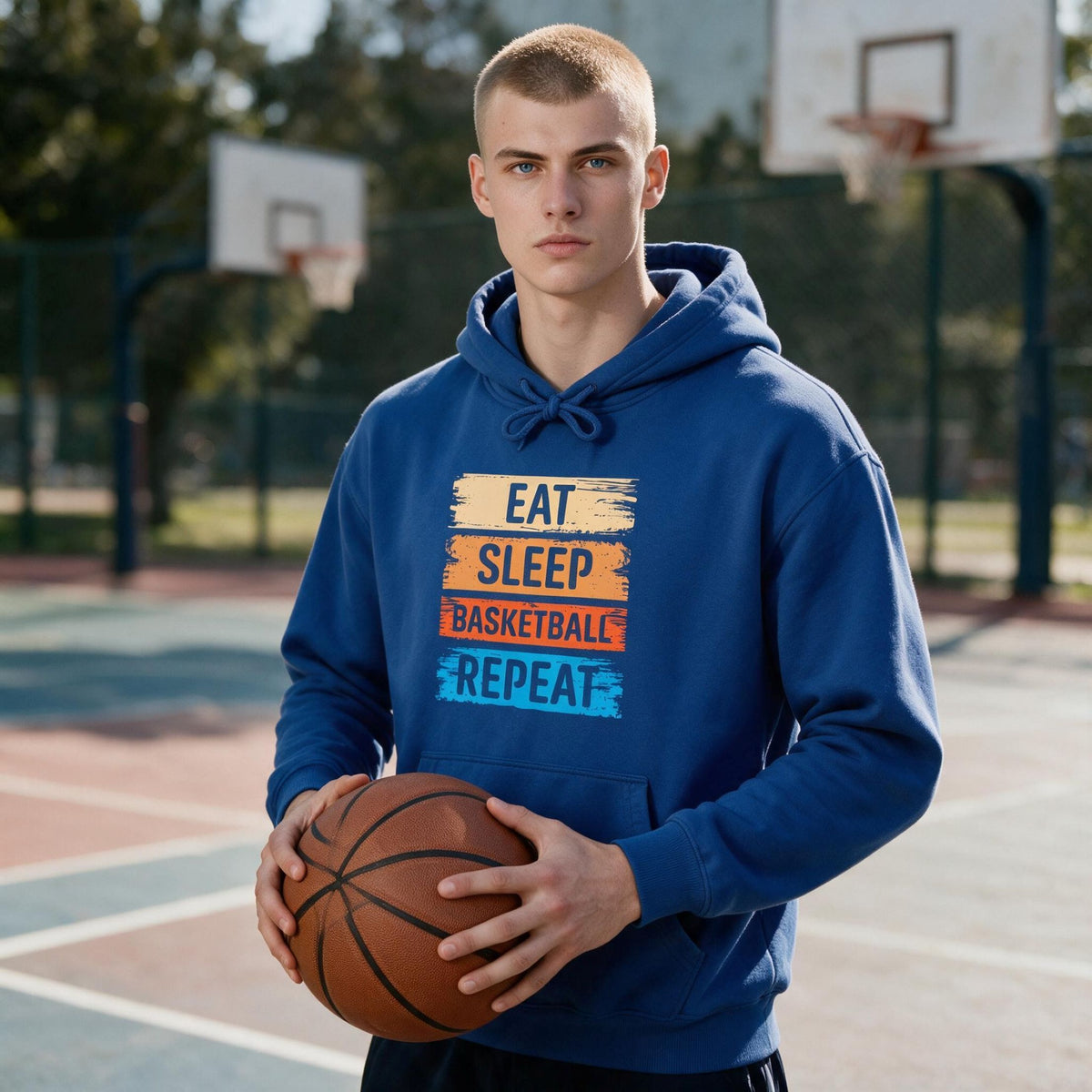 Basketball Player Graphic Sweatshirt, Long Sleeves, Team Sports Clothing, Bold Vintage Design