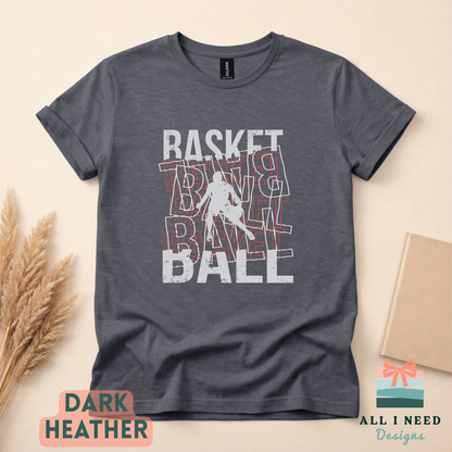 Retro Basketball Dribble Design Shirt, Long Sleeves, Sizes XS-3XL, Athletic Apparel