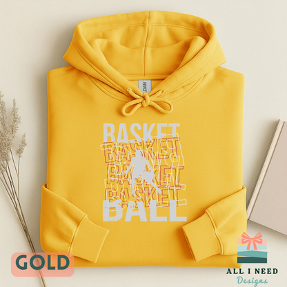 Retro Basketball Dribble Design Shirt, Long Sleeves, Sizes XS-3XL, Athletic Apparel