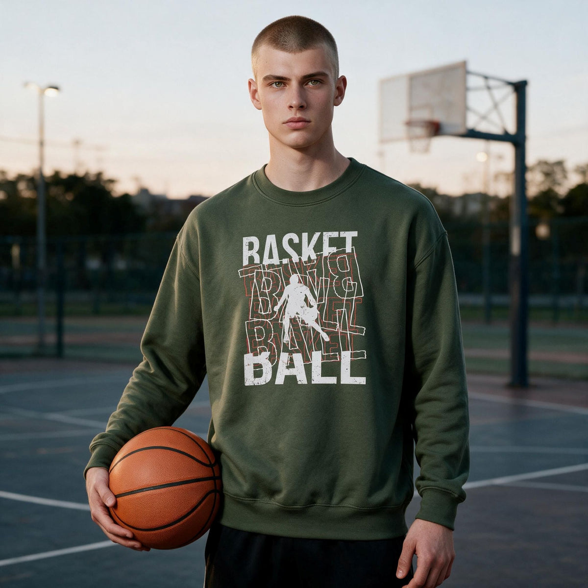 Retro Basketball Dribble Design Shirt, Long Sleeves, Sizes XS-3XL, Athletic Apparel
