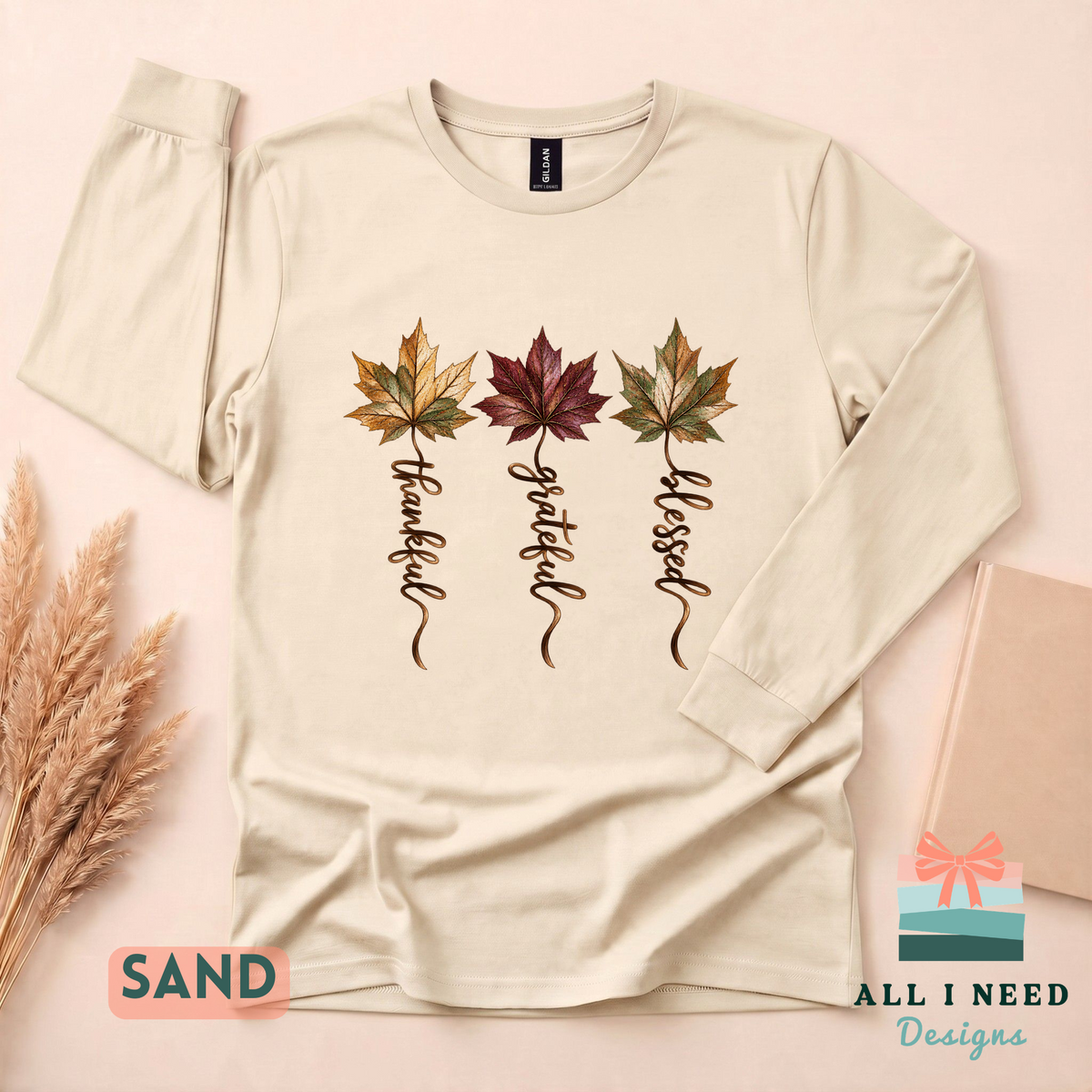 Autumn Gratitude Hoodie with Leaf Artwork, cozy seasonal layer, Thanksgiving outfit