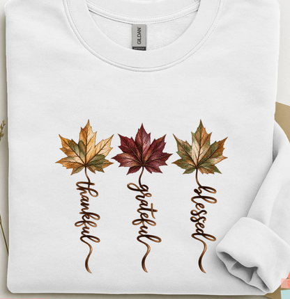 Autumn Gratitude Hoodie with Leaf Artwork, cozy seasonal layer, Thanksgiving outfit