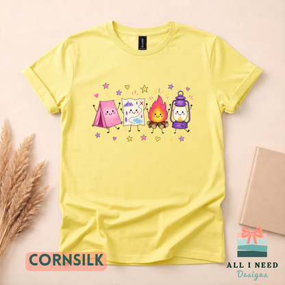 Whimsical Camping Crewneck, Tent, Map, Campfire, Lantern Design (XS-3XL)