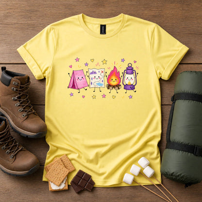 Whimsical Camping Crewneck, Tent, Map, Campfire, Lantern Design (XS-3XL)