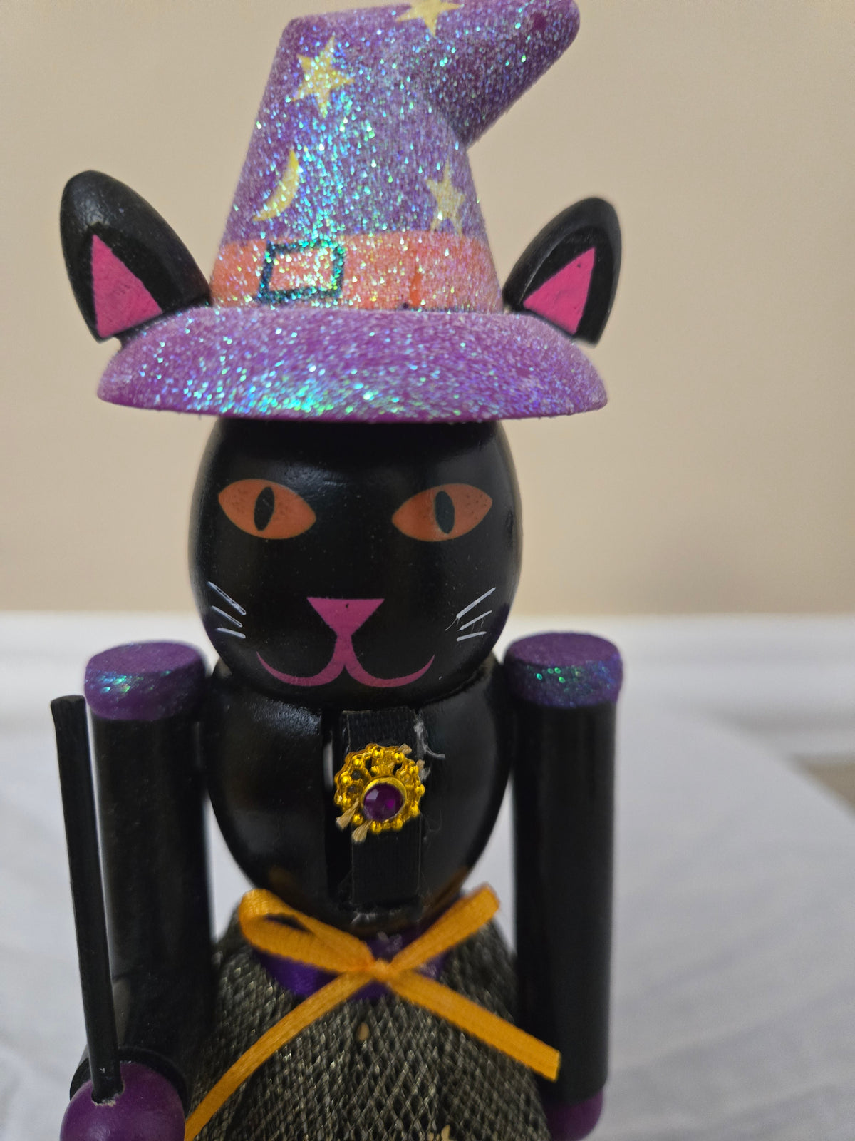 10-inch Black Cat Ballerina Witch Nutcracker, Halloween Home Decor
