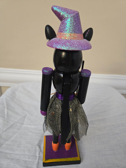 10-inch Black Cat Ballerina Witch Nutcracker, Halloween Home Decor