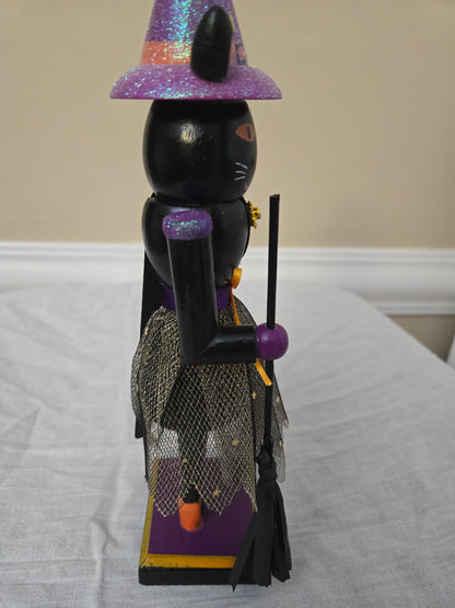 10-inch Black Cat Ballerina Witch Nutcracker, Halloween Home Decor