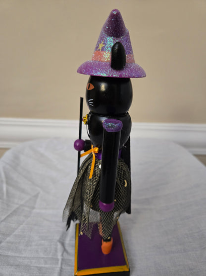 10-inch Black Cat Ballerina Witch Nutcracker, Halloween Home Decor