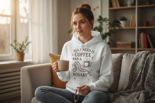 All I Need Is Coffee & A Rosary T-Shirt