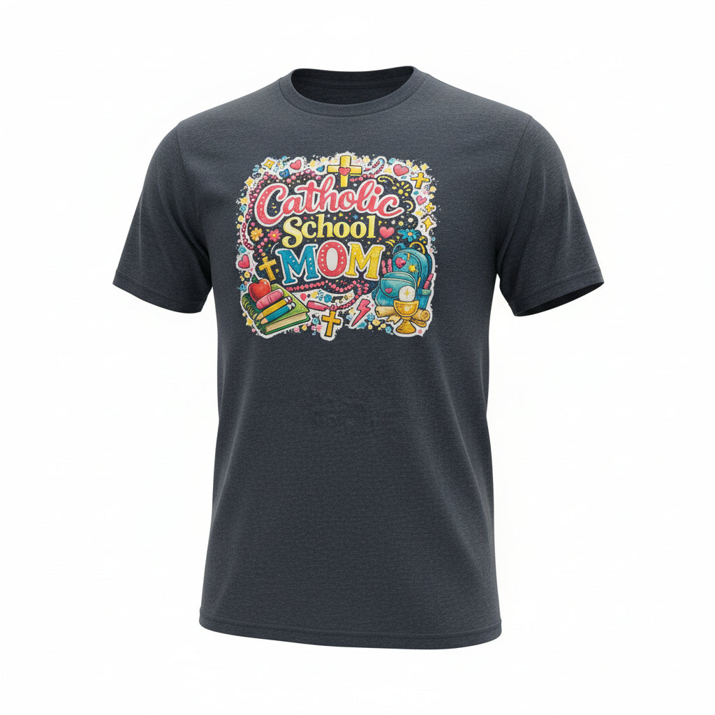 Catholic School Mom Shirt, Faith Mother Tee, Back to School Top