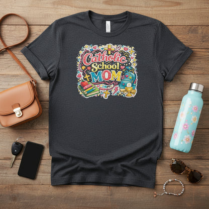 Catholic School Mom Shirt, Faith Mother Tee, Back to School Top