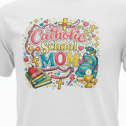 Catholic School Mom Shirt, Faith Mother Tee, Back to School Top