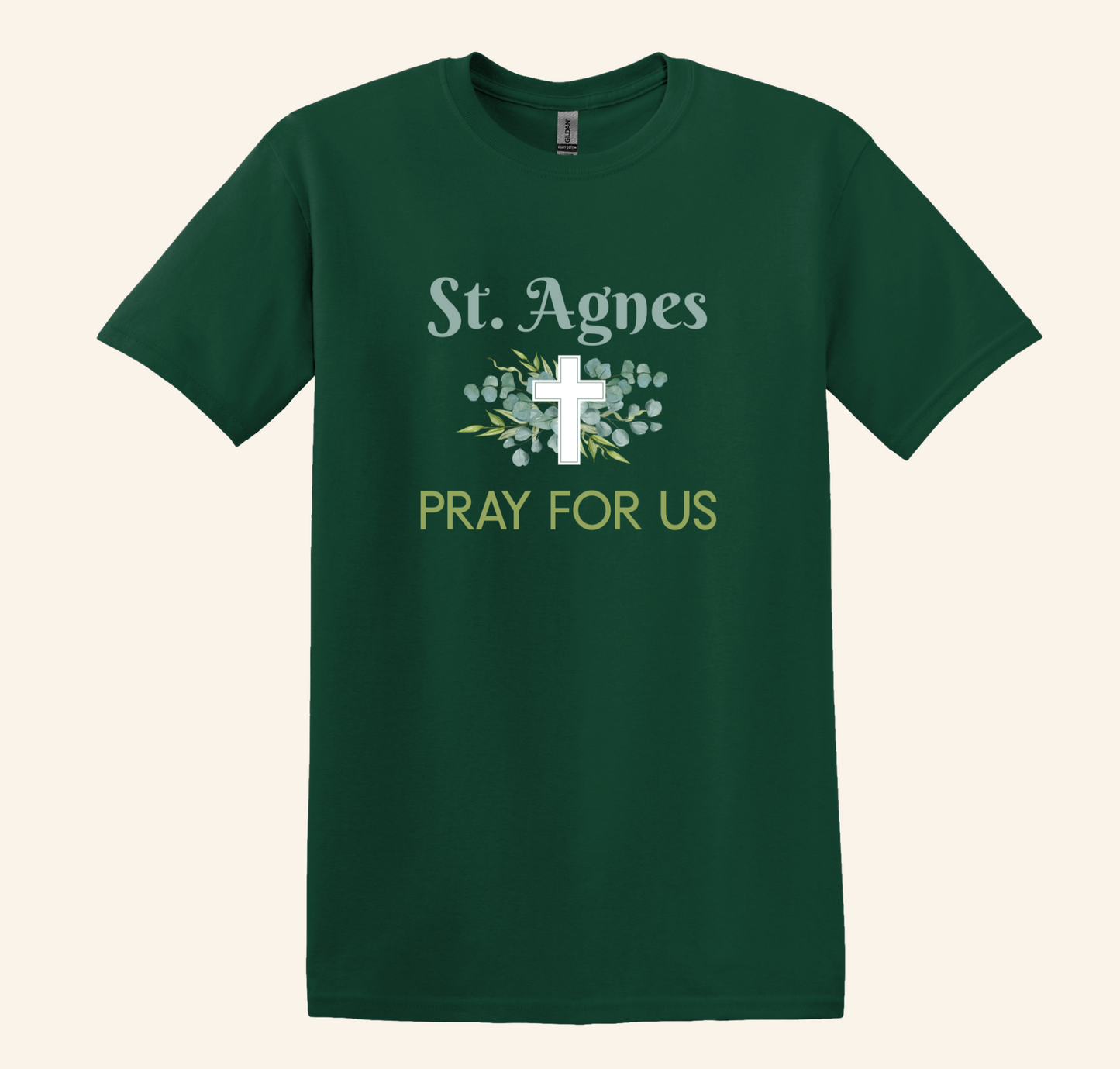St. Agnes Pray For Us Graphic Tee, Catholic Faith Apparel, Unisex Fit