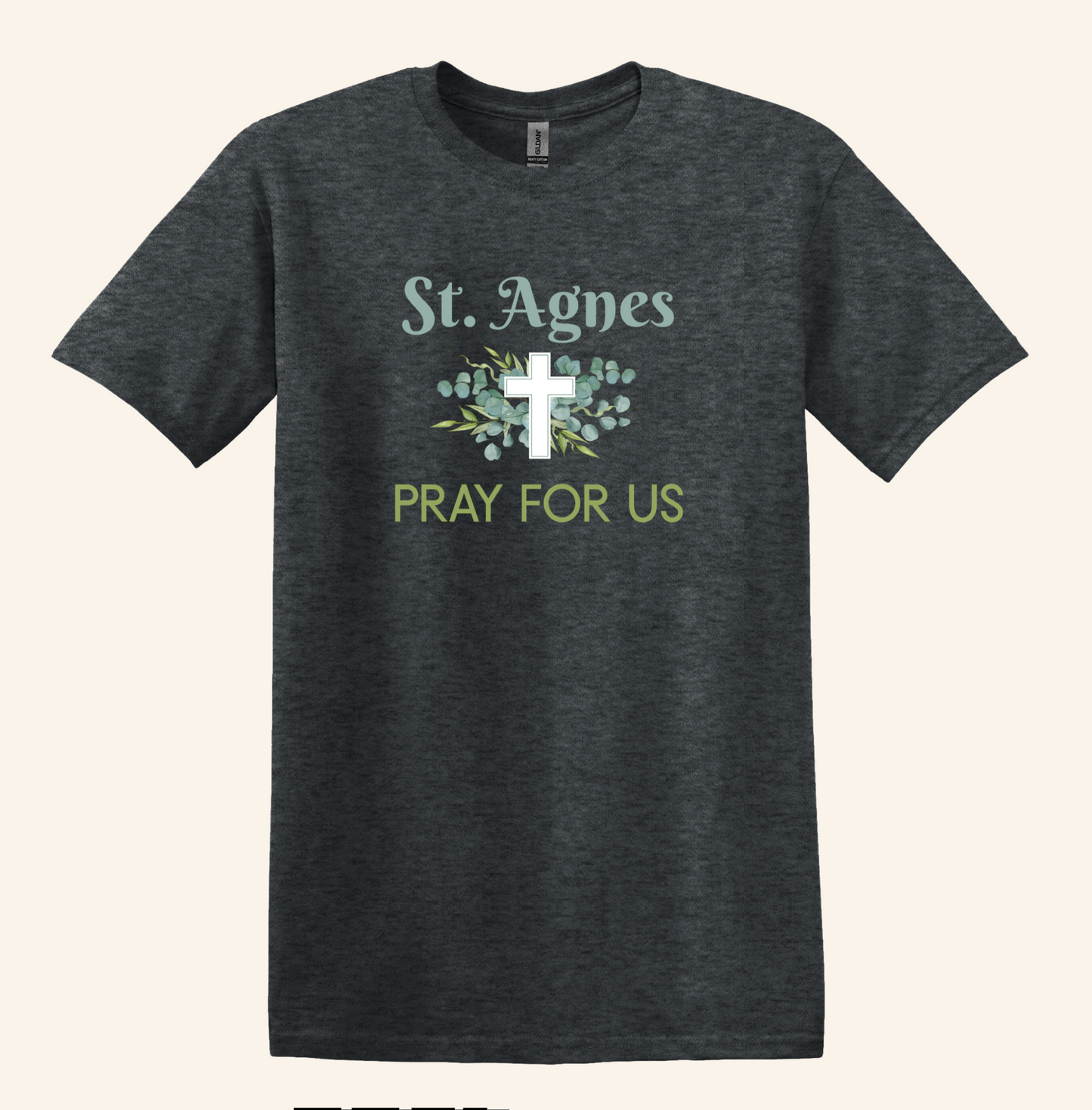 St. Agnes Pray For Us Graphic Tee, Catholic Faith Apparel, Unisex Fit