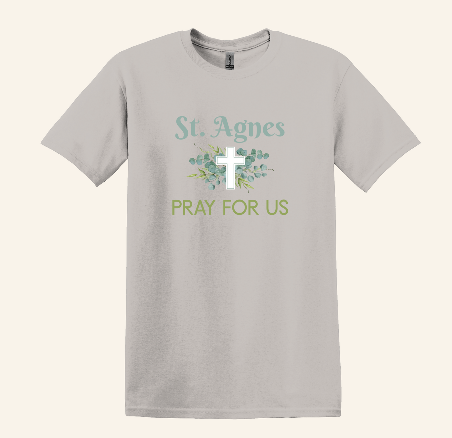 St. Agnes Pray For Us Graphic Tee, Catholic Faith Apparel, Unisex Fit