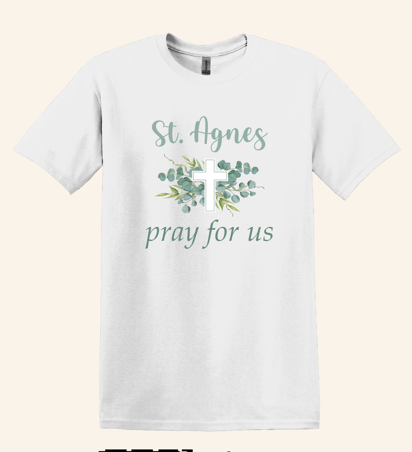 St. Agnes Pray For Us Graphic Tee, Catholic Faith Apparel, Unisex Fit