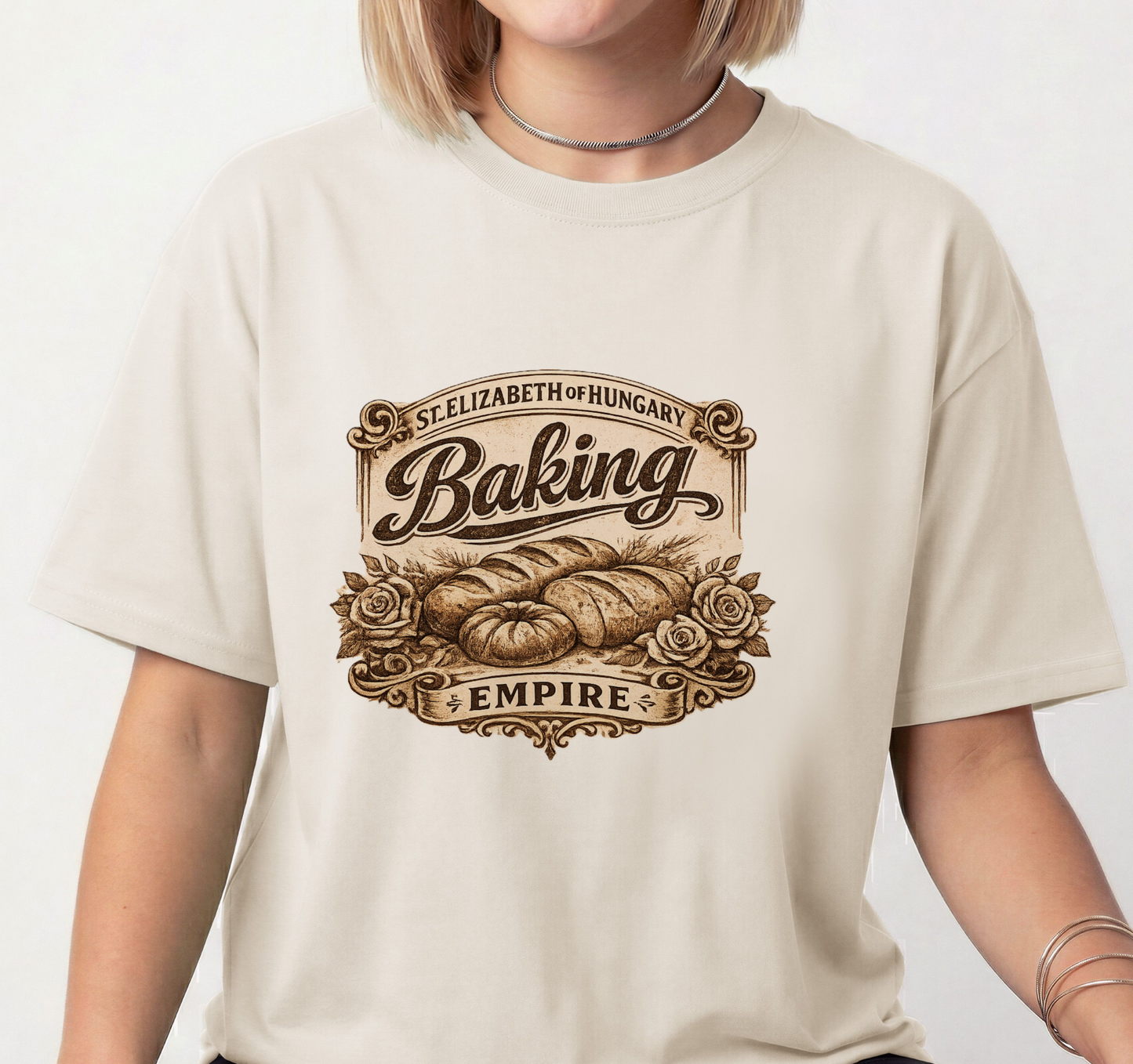 Vintage St. Elizabeth Baking Empire Graphic Tee, Bread Roses Bakery Shirt
