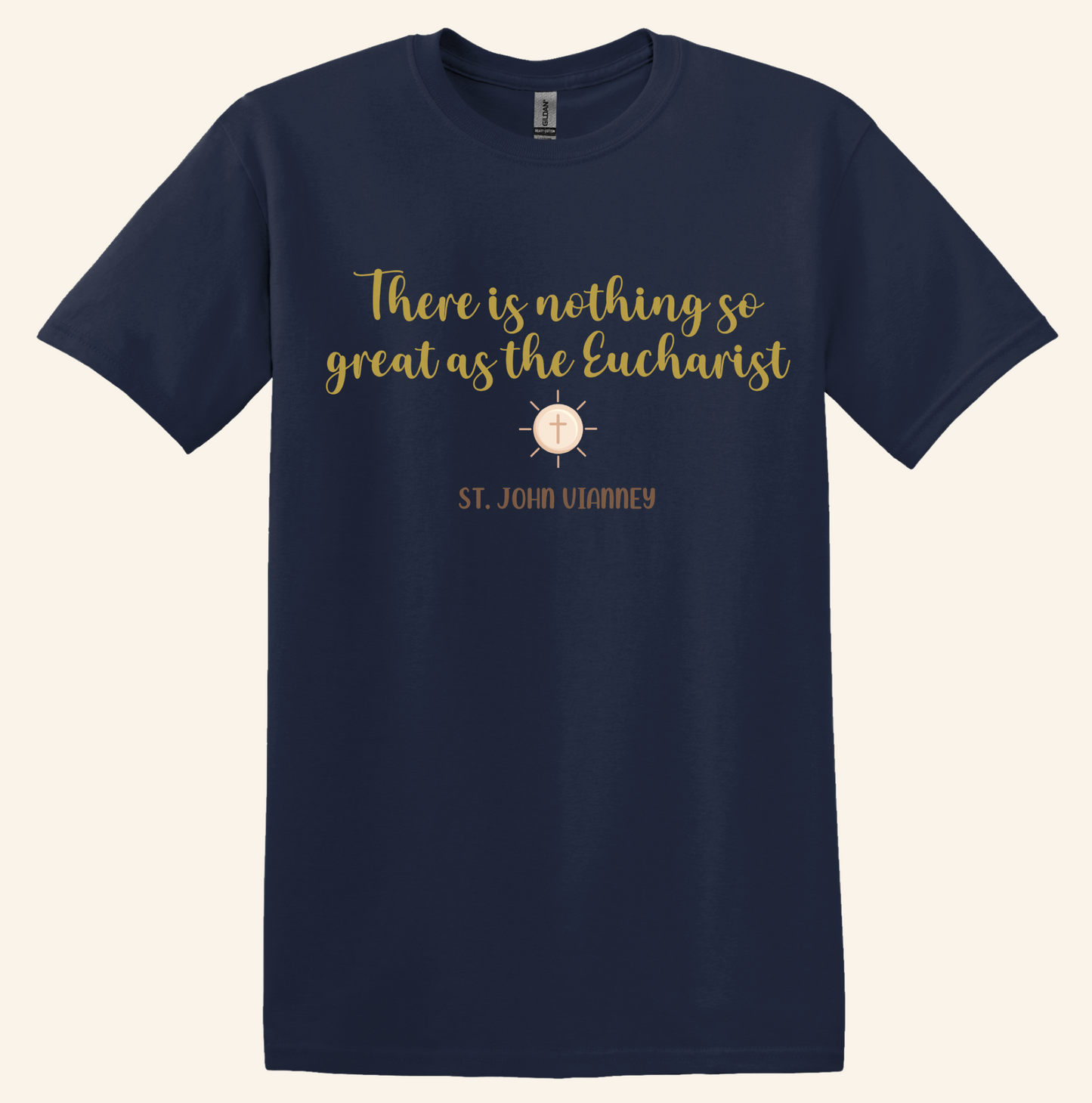 Eucharist Devotion Tee, St. John Vianney Quote, Unisex Christian Apparel, Parish Adoration Gift