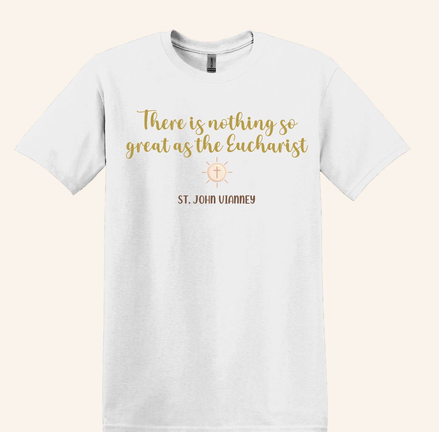 Eucharist Devotion Tee, St. John Vianney Quote, Unisex Christian Apparel, Parish Adoration Gift