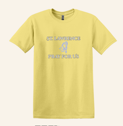 St. Lawrence Pray For Us T-Shirt, Catholic Devotional Rosary Graphic Tee