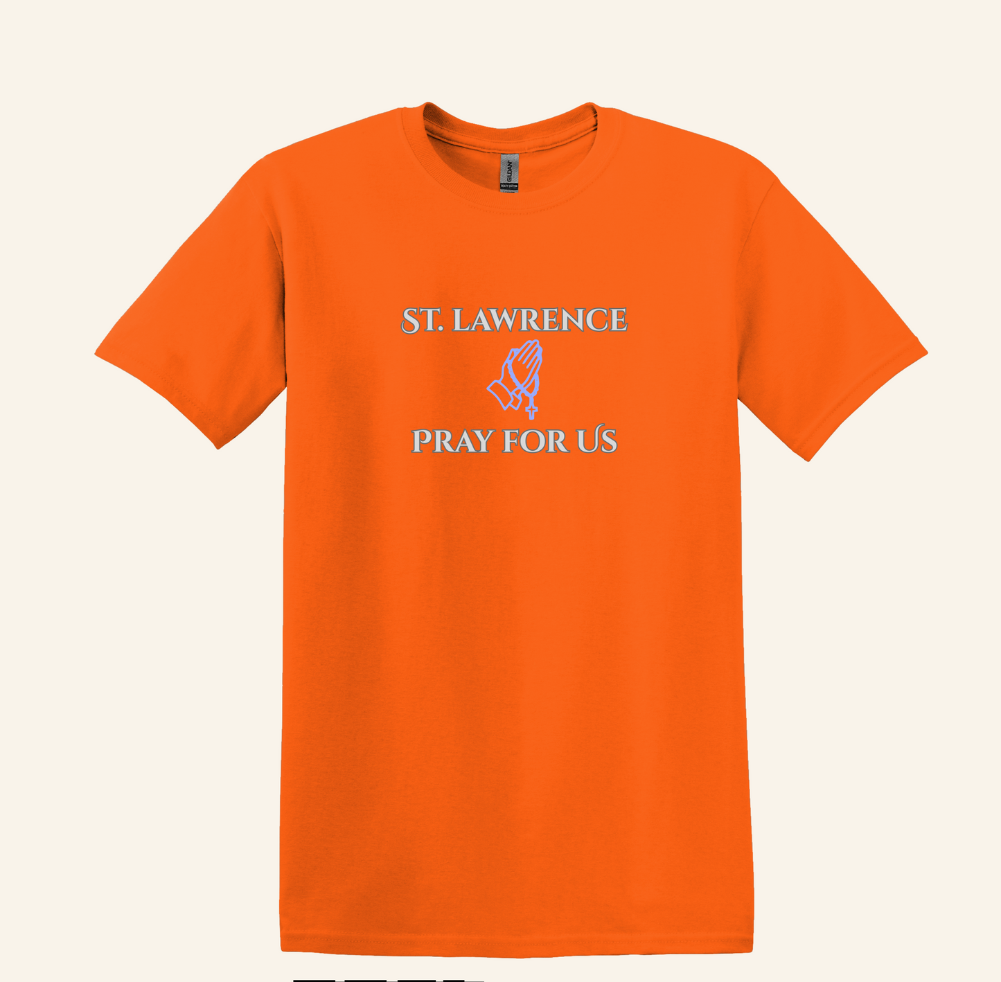 St. Lawrence Pray For Us T-Shirt, Catholic Devotional Rosary Graphic Tee