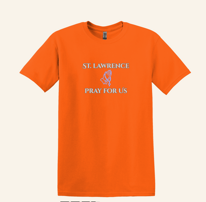 St. Lawrence Pray For Us T-Shirt, Catholic Devotional Rosary Graphic Tee