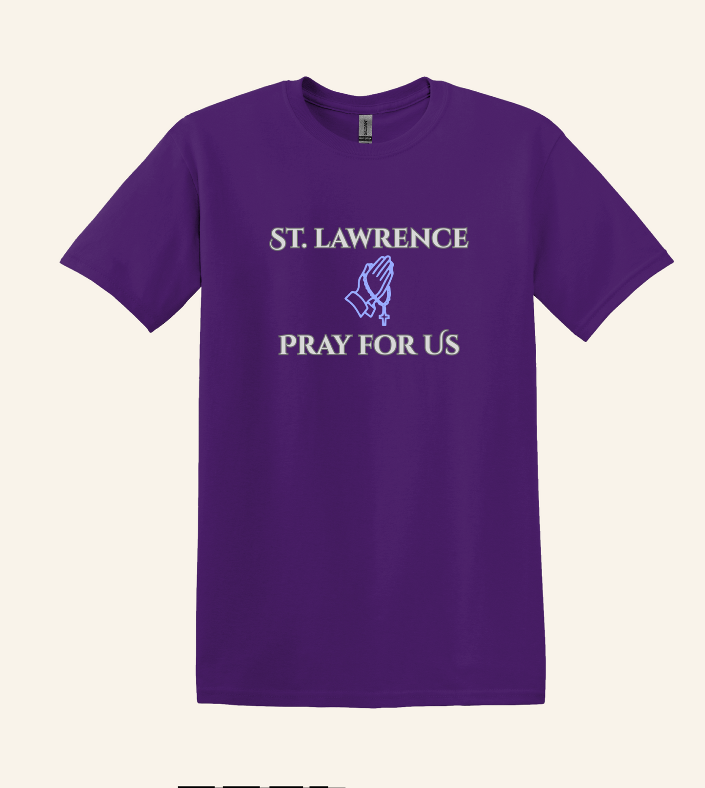 St. Lawrence Pray For Us T-Shirt, Catholic Devotional Rosary Graphic Tee