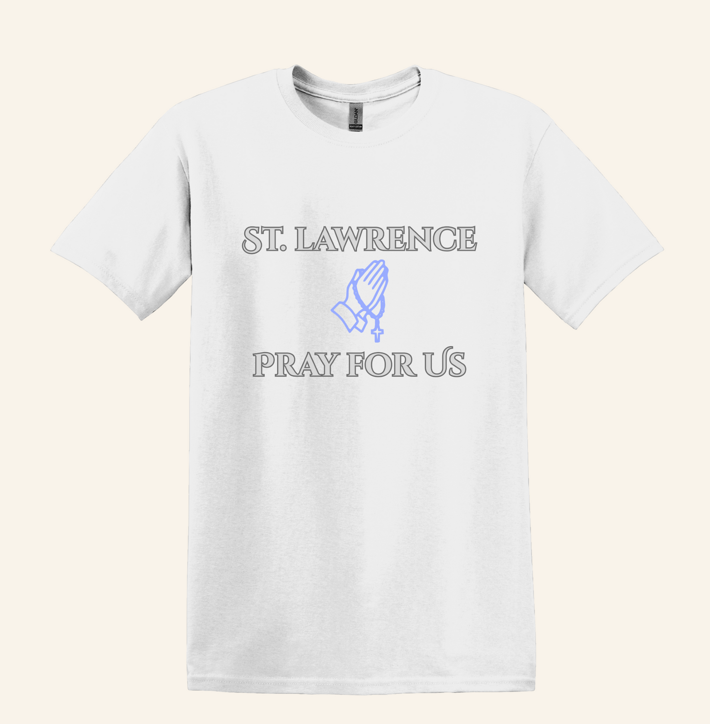 St. Lawrence Pray For Us T-Shirt, Catholic Devotional Rosary Graphic Tee