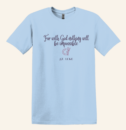 Saint Luke Artist Tee, Scripture Graphic Shirt, Unisex Fit, Faith Inspired