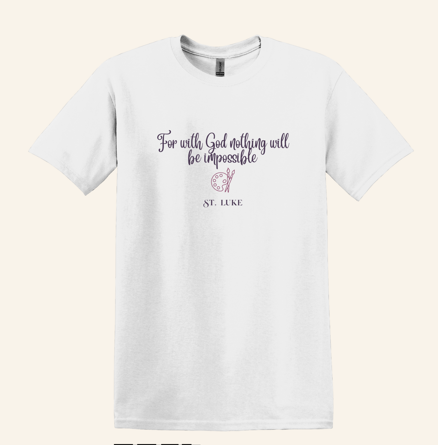 Saint Luke Artist Tee, Scripture Graphic Shirt, Unisex Fit, Faith Inspired