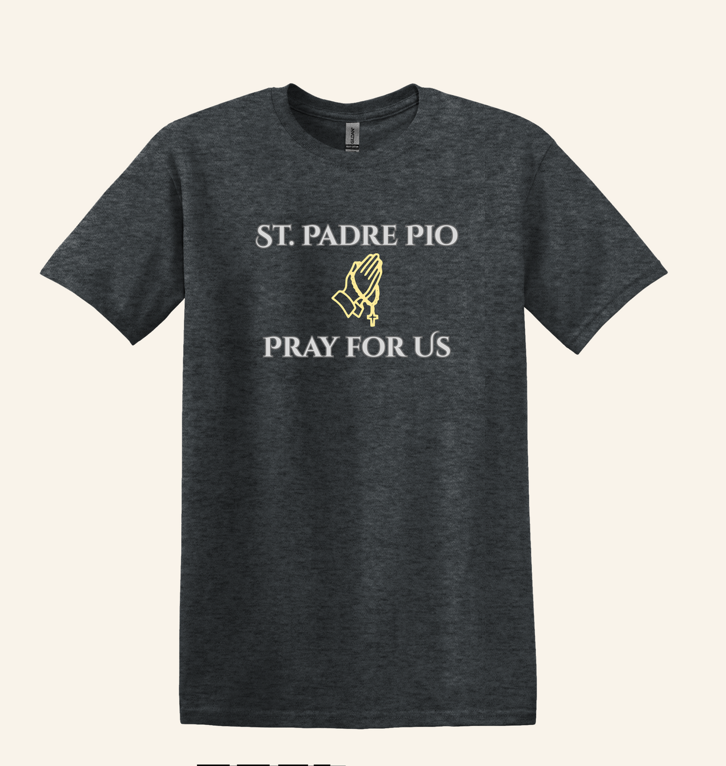 St. Padre Pio Praying Hands T-Shirt, Catholic Faith Apparel Unisex Tee