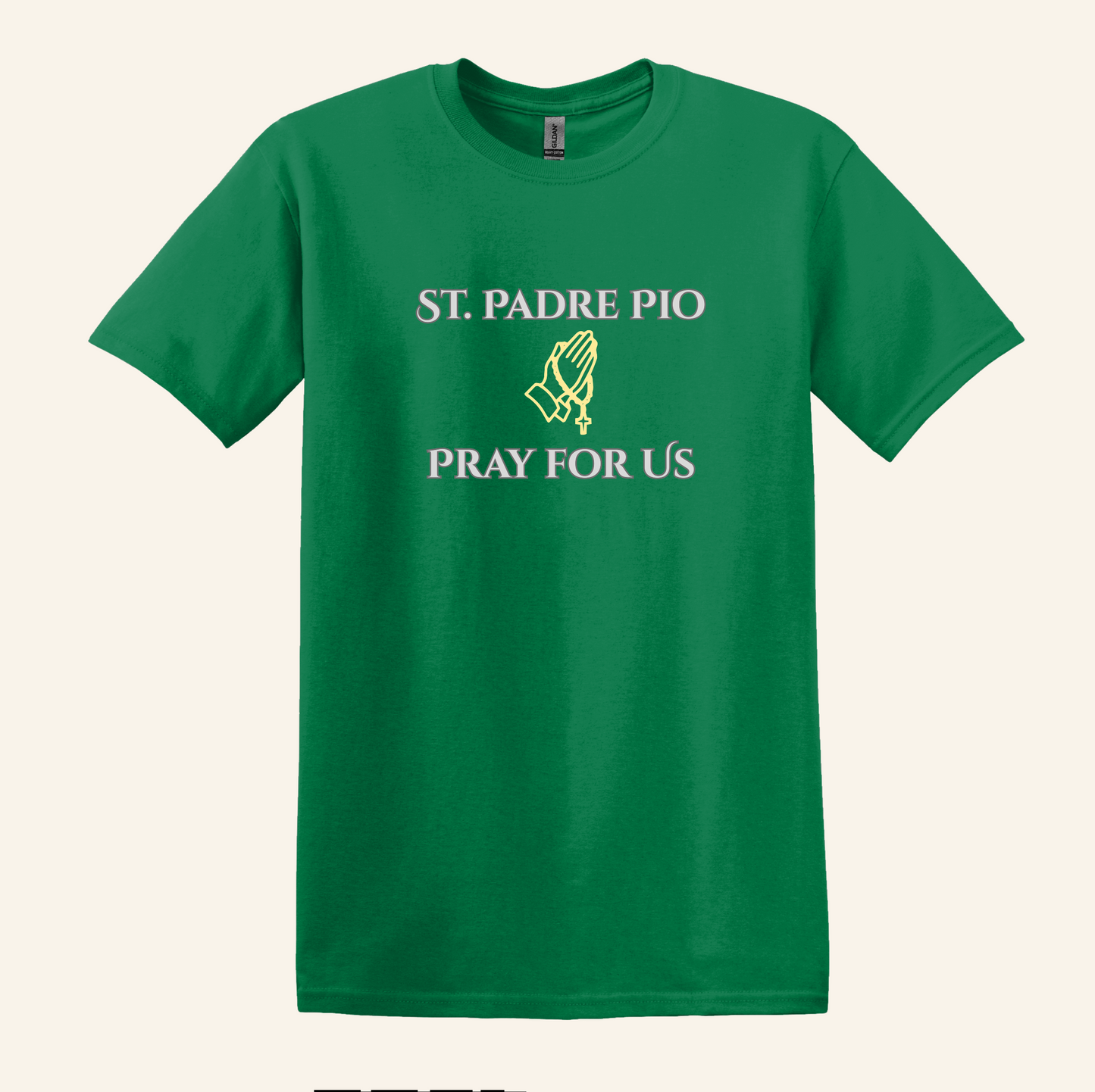St. Padre Pio Praying Hands T-Shirt, Catholic Faith Apparel Unisex Tee