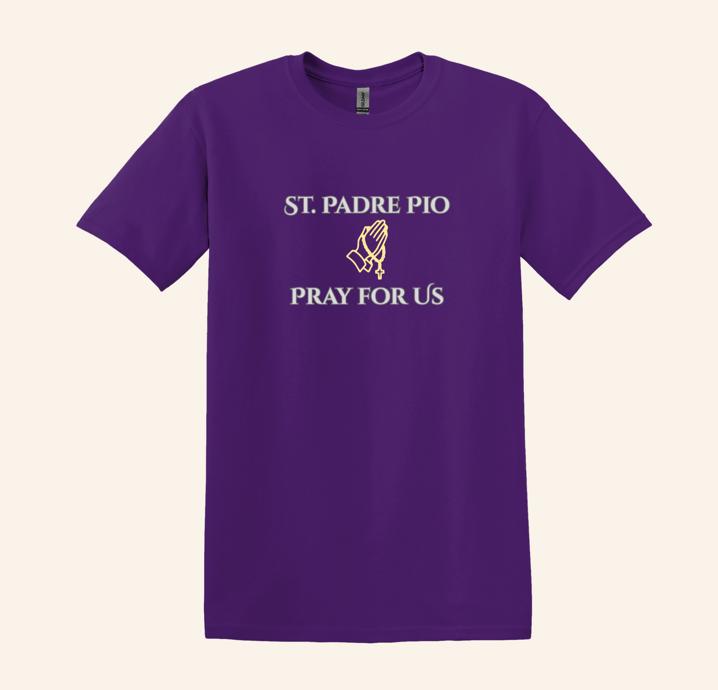 St. Padre Pio Praying Hands T-Shirt, Catholic Faith Apparel Unisex Tee