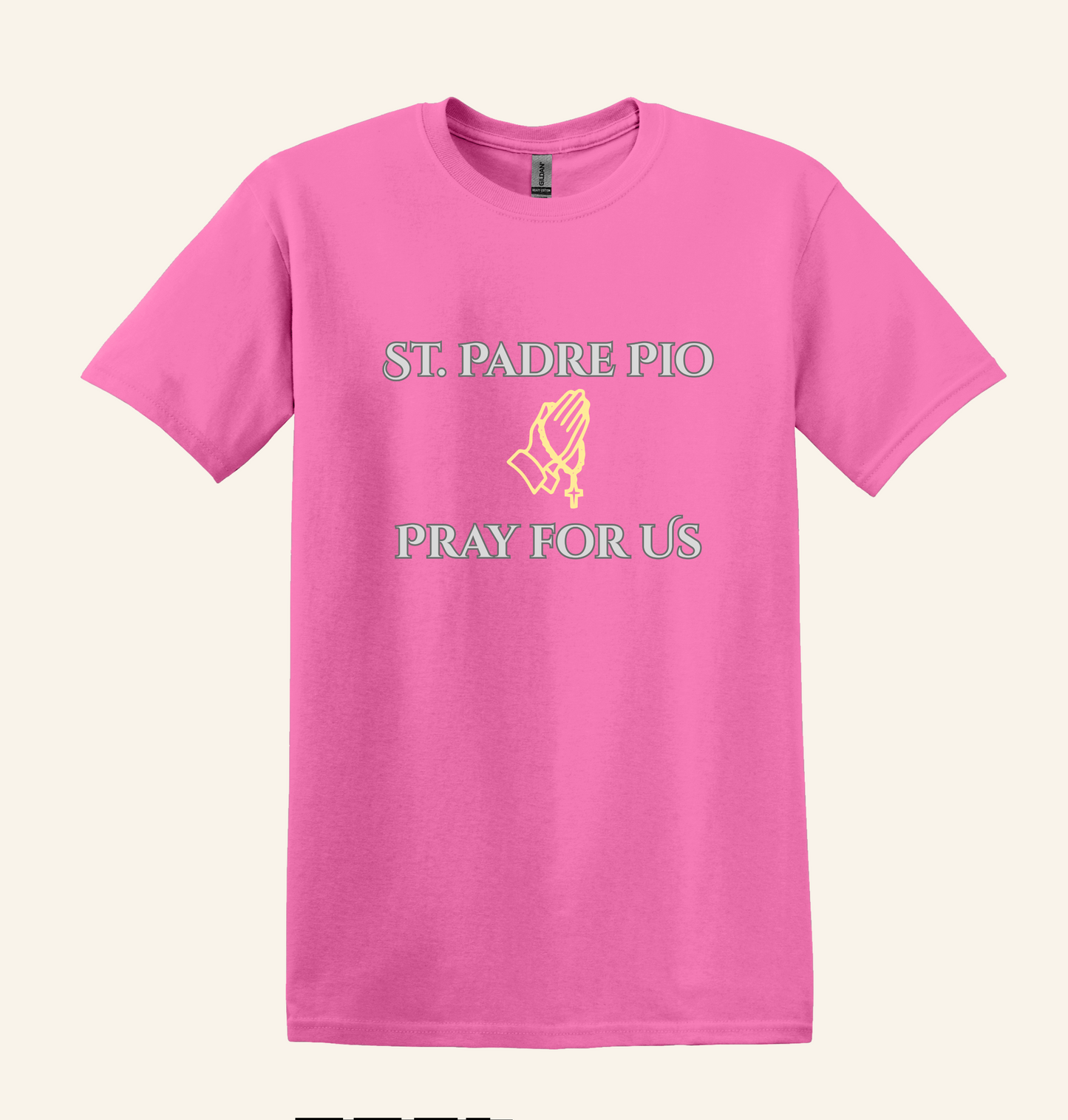 St. Padre Pio Praying Hands T-Shirt, Catholic Faith Apparel Unisex Tee