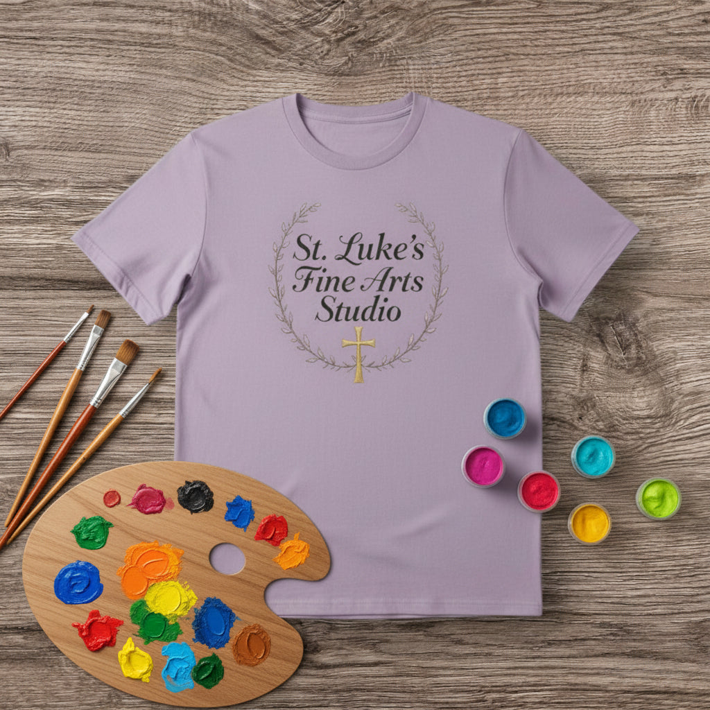 St. Luke’s Fine Arts Studio T-Shirt – Christian Catholic Tee, Religious Art Shirt XS-XL