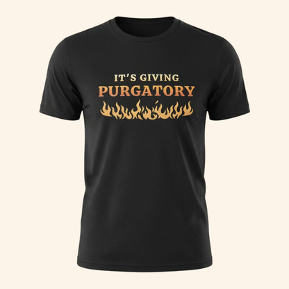It’s Giving Purgatory Shirt, Funny Catholic Humor Tee, Christian Meme Shirt, Religious Gift for Catholics, Gildan T-Shirt