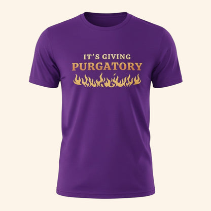 It’s Giving Purgatory Shirt, Funny Catholic Humor Tee, Christian Meme Shirt, Religious Gift for Catholics, Gildan T-Shirt