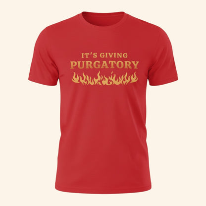 It’s Giving Purgatory Shirt, Funny Catholic Humor Tee, Christian Meme Shirt, Religious Gift for Catholics, Gildan T-Shirt