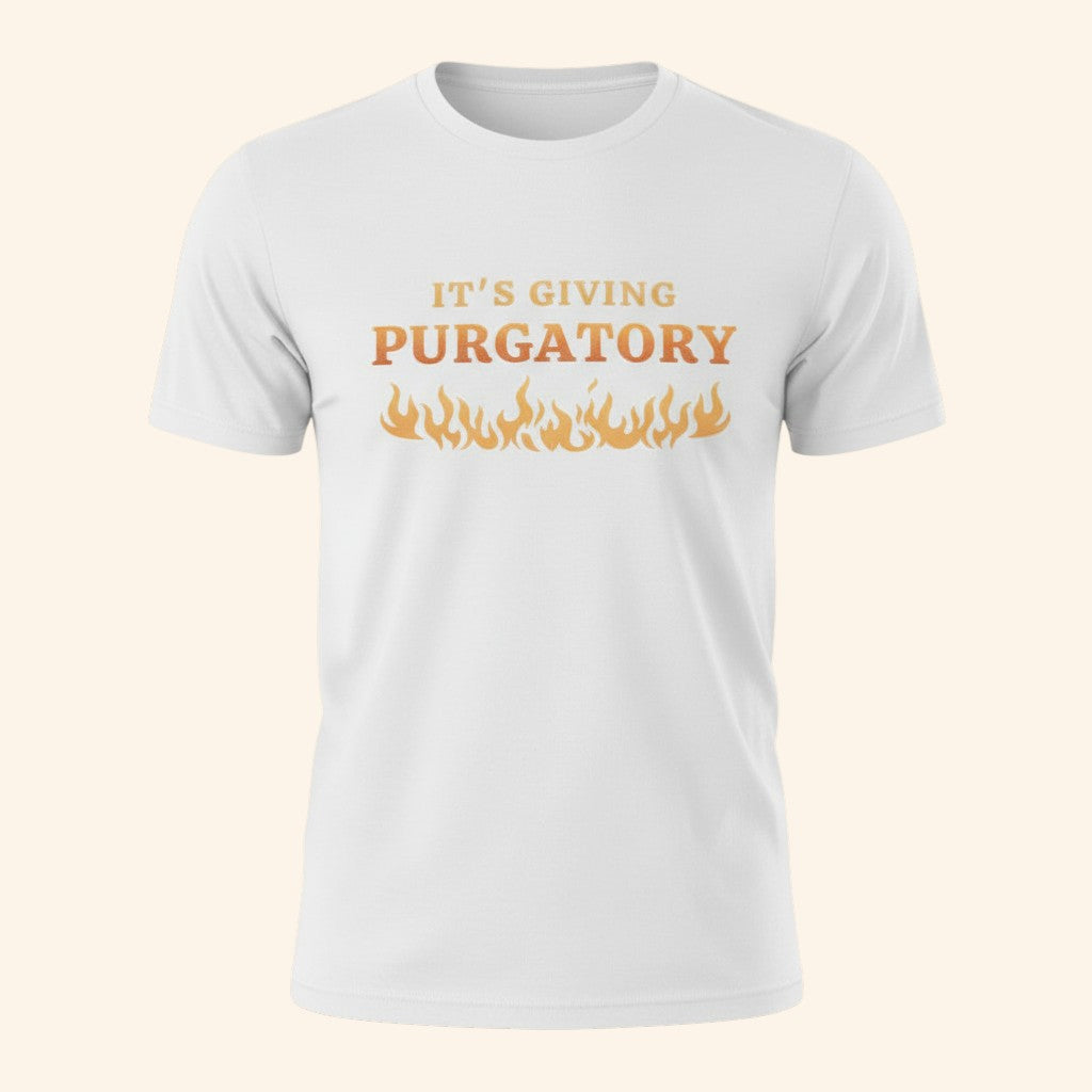 It’s Giving Purgatory Shirt, Funny Catholic Humor Tee, Christian Meme Shirt, Religious Gift for Catholics, Gildan T-Shirt