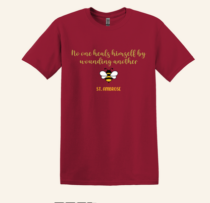 St. Ambrose Quote Bee T-Shirt, Catholic Wisdom, Unisex Soft Cotton Tee
