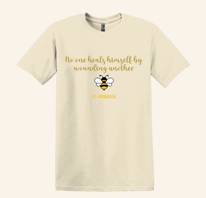 St. Ambrose Quote Bee T-Shirt, Catholic Wisdom, Unisex Soft Cotton Tee